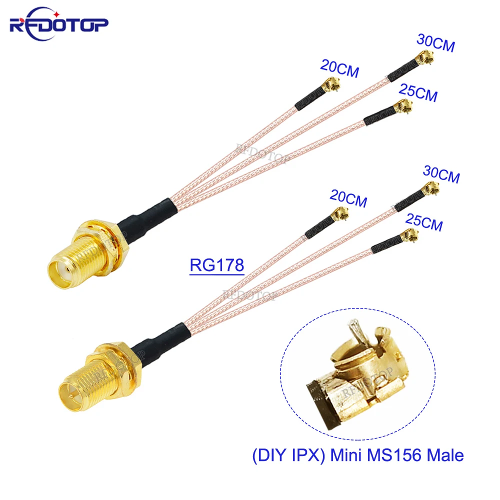 

1Pcs SMA Male/Female to 3 x Mini MS156 Male Plug Connector DIY IPX RG178 PigtailSplitter Cable WIFI Antenna Extension Jumper