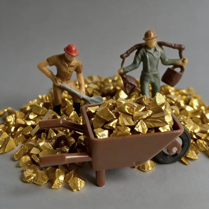 Sand table micro landscape worker mining scene toy model ornaments construction worker model