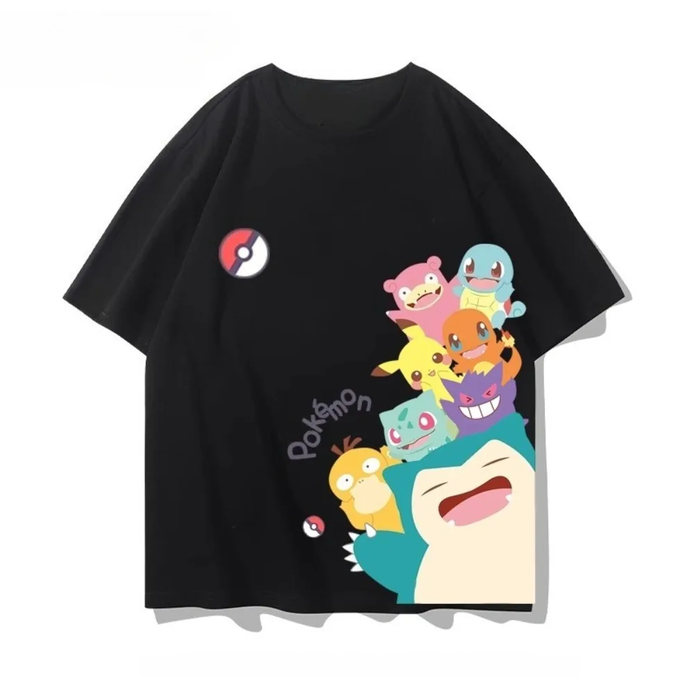 

Pokémon Anime Q Edition Printed T-Shirt 2025 Summer Men's and Women's Plus Size Harajuku Trend Loose Casual Short Sleeve