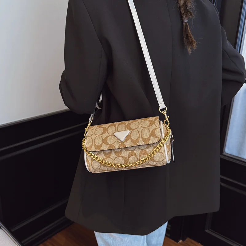 

​ ​ Новинка 2025 года, винтажная женская сумка подмышки с цепочкой, многосторонняя сумка через плечо в стиле ретро, роскошная сумка через плечо для повседневного использования и свиданий ​