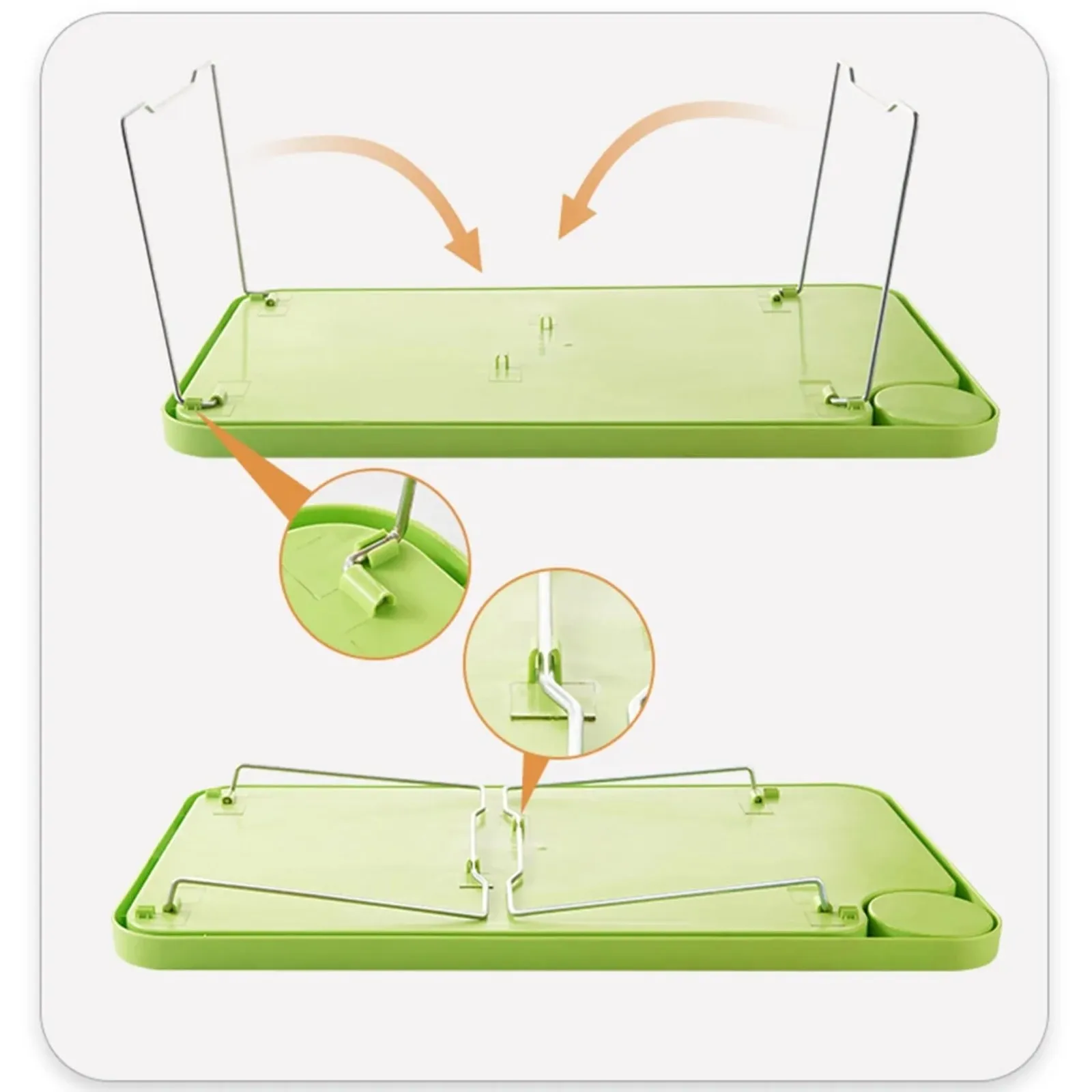 طوي محمول طاولة السرير مكتب اللفة المحمولة متعددة الوظائف صينية مستقرة طاولة طعام مع فتحات كأس المنزلية والمهاجع