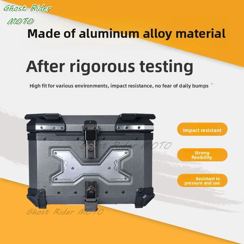45L/55L Quick Release Motorcycle Aluminum Alloy Trunk Electric Vehicle Armor Trunk Waterproof Drop Resistant Storage Box