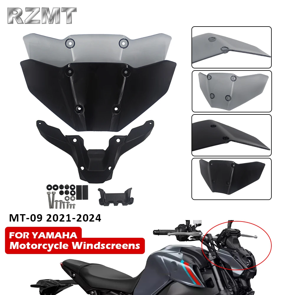 

Motorcycle Accessories MT09 For YAMAHA MT 09 MT-09 SP 2021-2024 Windshield Front Support Windshield Wind Deflector Fairing Lower