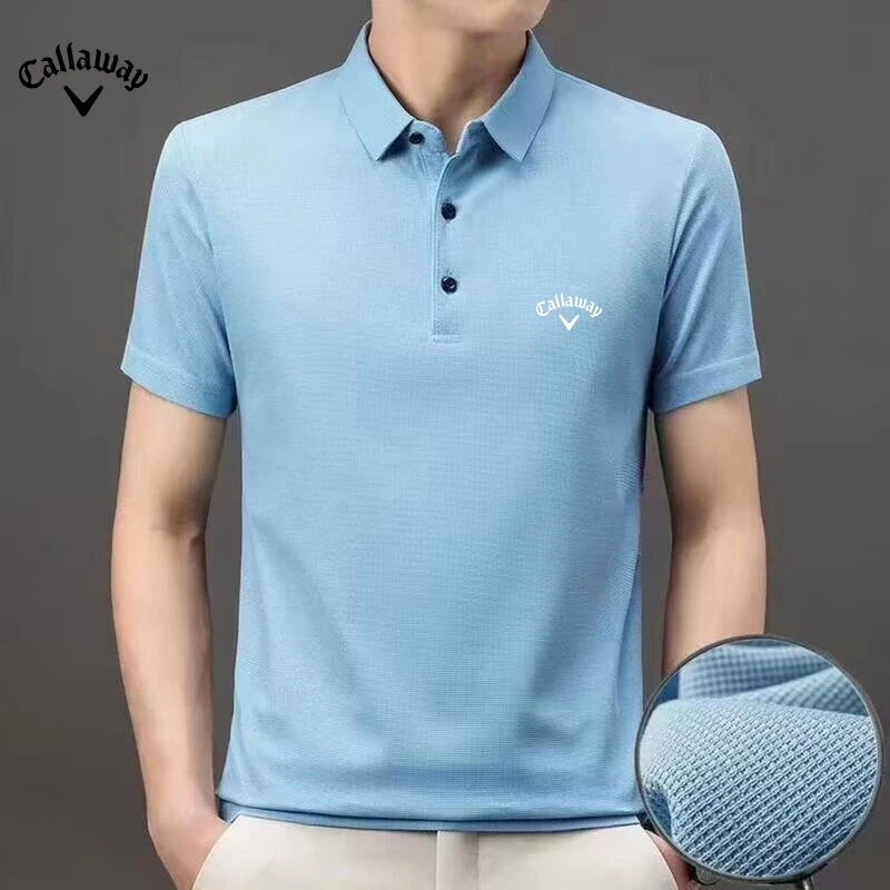 New Men's Embroidered High Quality Waffle Polo Shirt Summer Fashionable, Casual, Comfortable, Breathable Short Sleeve Top