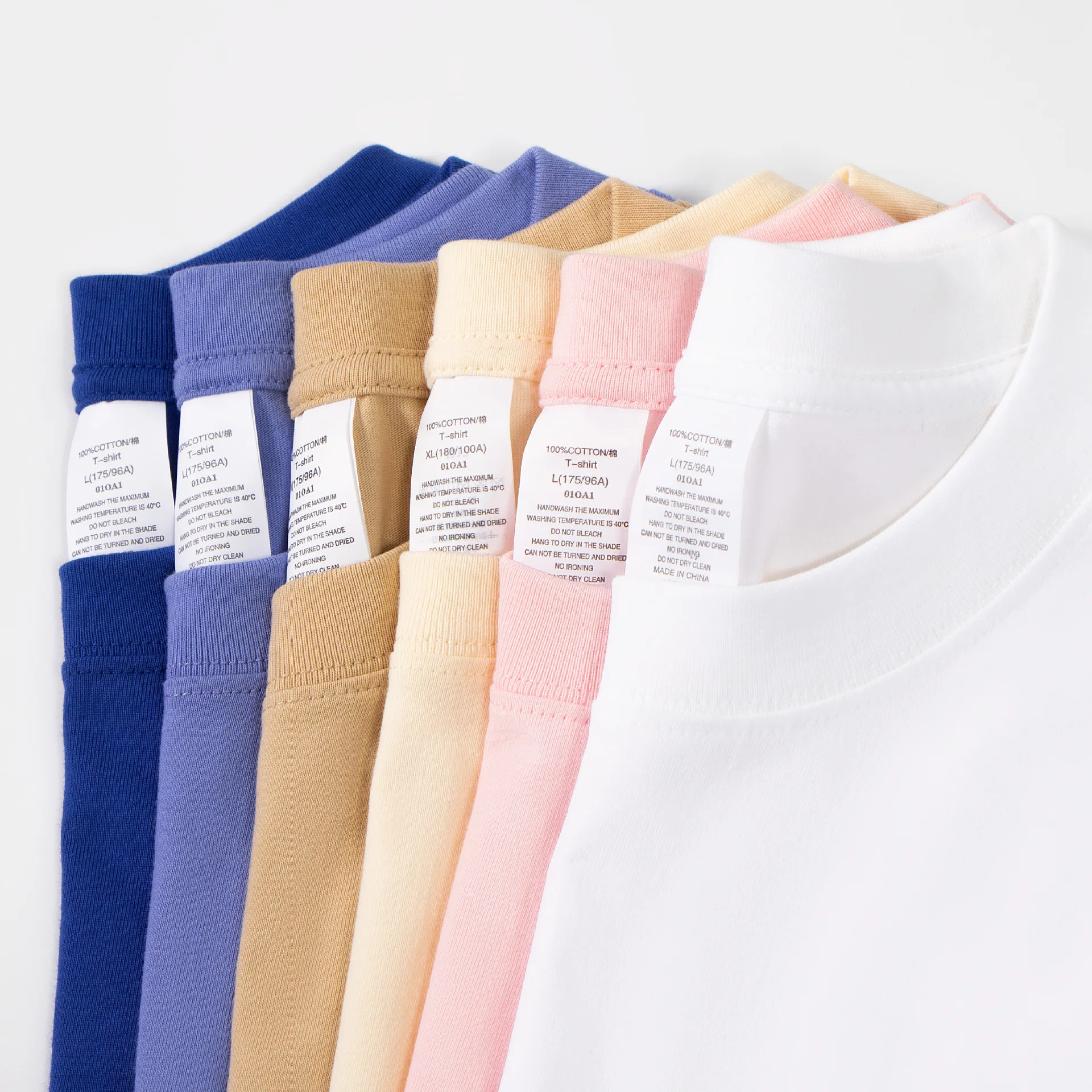 230g Heavy Cotton Short-sleeved Men's T-shirt Round Neck Loose Solid Color Bottoming Tees Shirt Men T-shirt Light Plate
