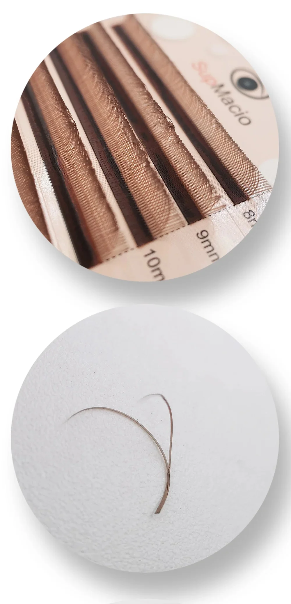 Supmacio YY Wimpern, braun, weich, 2 D Y-Form, Volumen, Wimpernverlängerung, Doppelspitze, 2D-Wimpern, Cilios Marrom Caramelo YY Wire – Detail 4