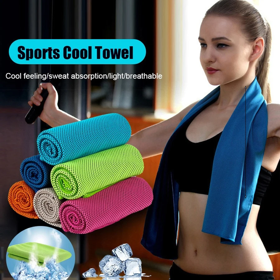 5pcs Cooling Towel Instant Relief Breathable Ice Cool Towels for Sports & Outdoor Activities,Quick Dry Sweat Absorbing Cooling