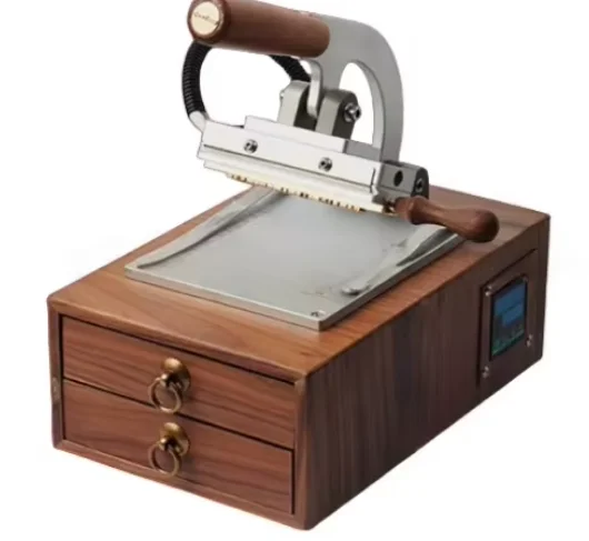 Manual Desktop Heat Press Machine for Paper And Leather Custom Logo Clothing Tag Press Printer for Wallets Branding Tool