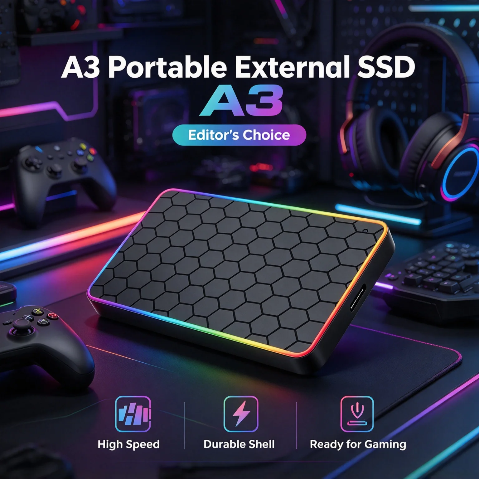 TOSHARA A3 Black Portable External Hard Disk, 2TB/1TB/500GB, USB 3.0, Mechanical HDD, Mobile, Desktop, Laptop.