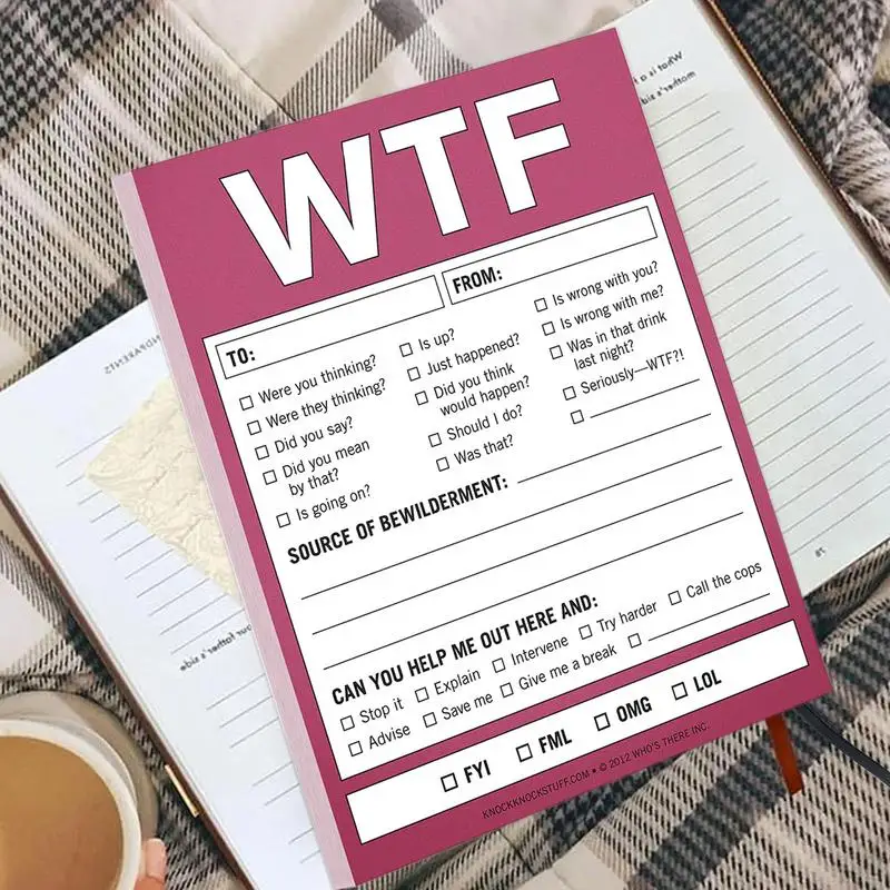 Wtf Note Pad Handige Notitie Checklist Memo Pad 50 Stuks Grappige Notities Dagelijkse Planner Te Doen Lijst Notitieblok Notities Voor Humor