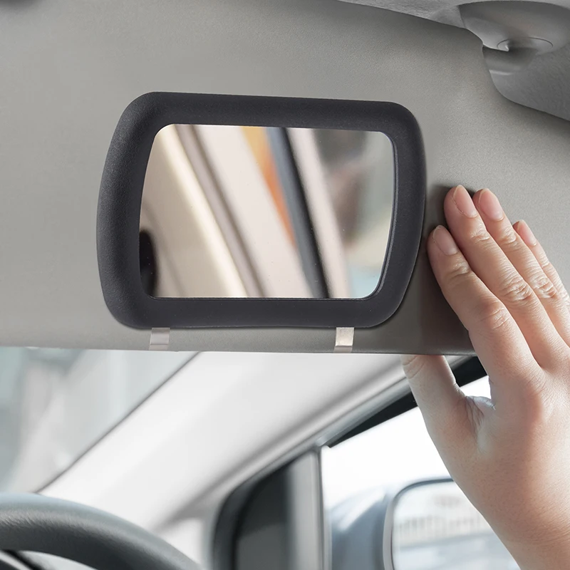 Car Sun Visor Cosmetic Mirror Portable Auto Interior Make Up Mirror Universal Automobile Make Up Mirror Auto Interior Parts