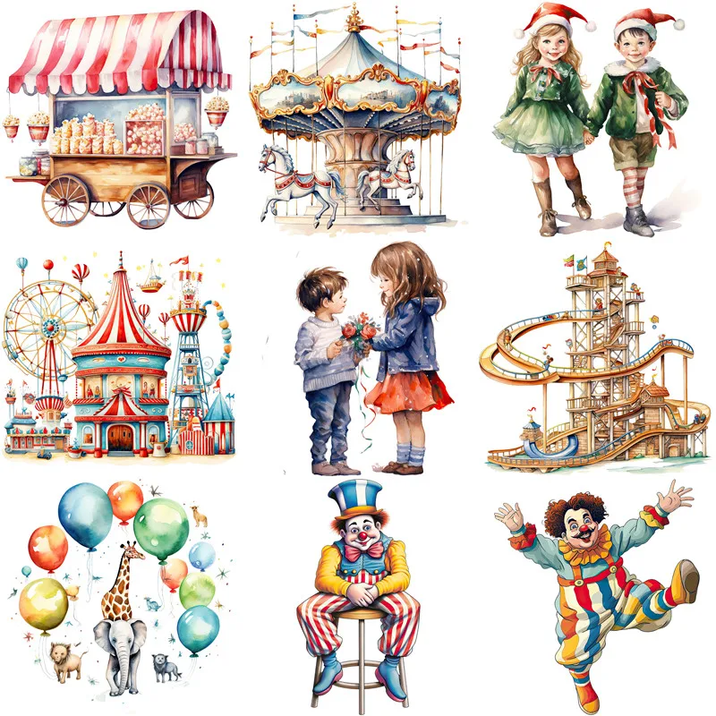 Children’s Amusement Park Stickers Crafts And Scrapbooking stickers kids toys book Decorative sticker DIY Stationery