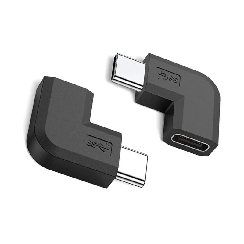 2 قطعة 90 درجة الزاوية اليمنى USB 3.1 نوع C ذكر إلى أنثى محول