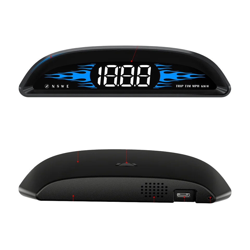 2026 hot selling G2 USB 4-inch LED Screen GPS Speedometer HUD with 1 Year Warranty for Universal Cars Head-up Display