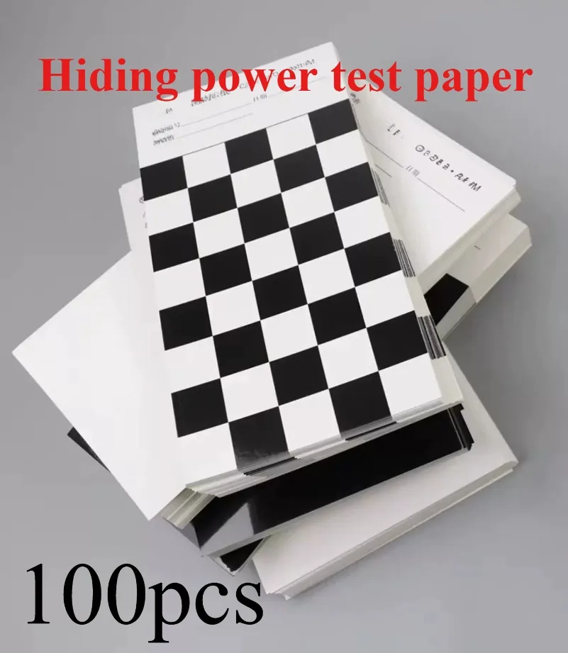 100pcs Opacity Test Card Black White Reflectivity Test Paper Diagonal Grid Coating Drawdown Card