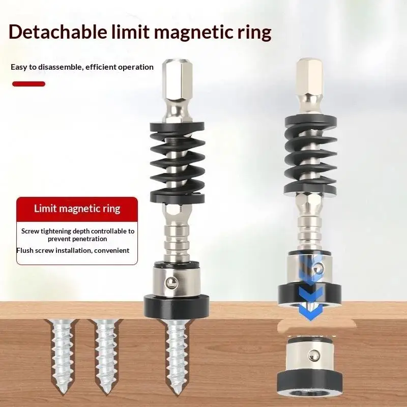 1 Stück 1/4 Zoll Sechskant PH2 Kreuzschraubendreherkopf Magnetischer Schraubendreherkopf Magnetring zur Positionierung Abnehmbarer Begrenzungsring – Detail 4