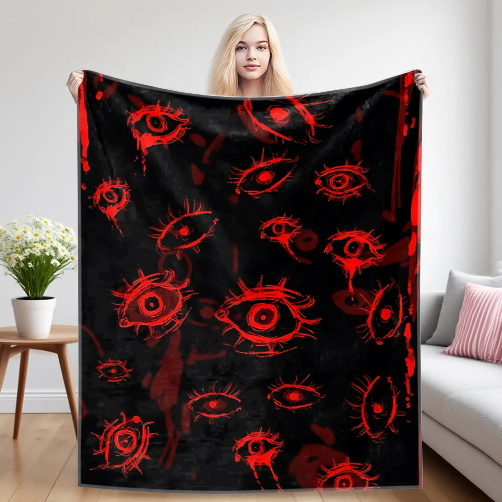 Bloody Eyes Four Season Flannel Blanket, Soft Plush Skin Friendly Sofa Blanket, A Great Gift Item