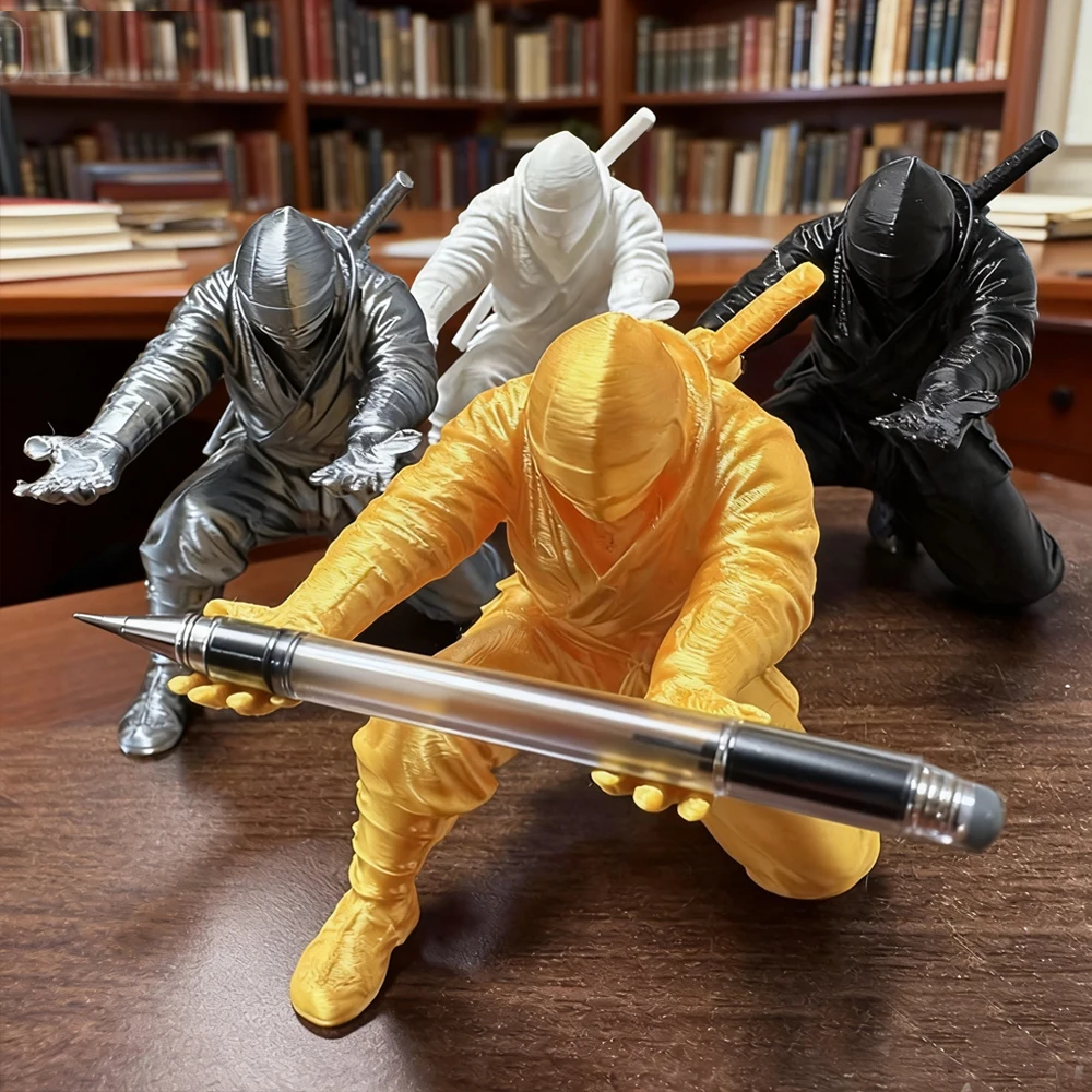 NEW 3D Printed Pencil Rack Gift Office Stationery Decor Japanese Ninja Pen Holder Cool Anime Samurai Desk Organizer Decoration