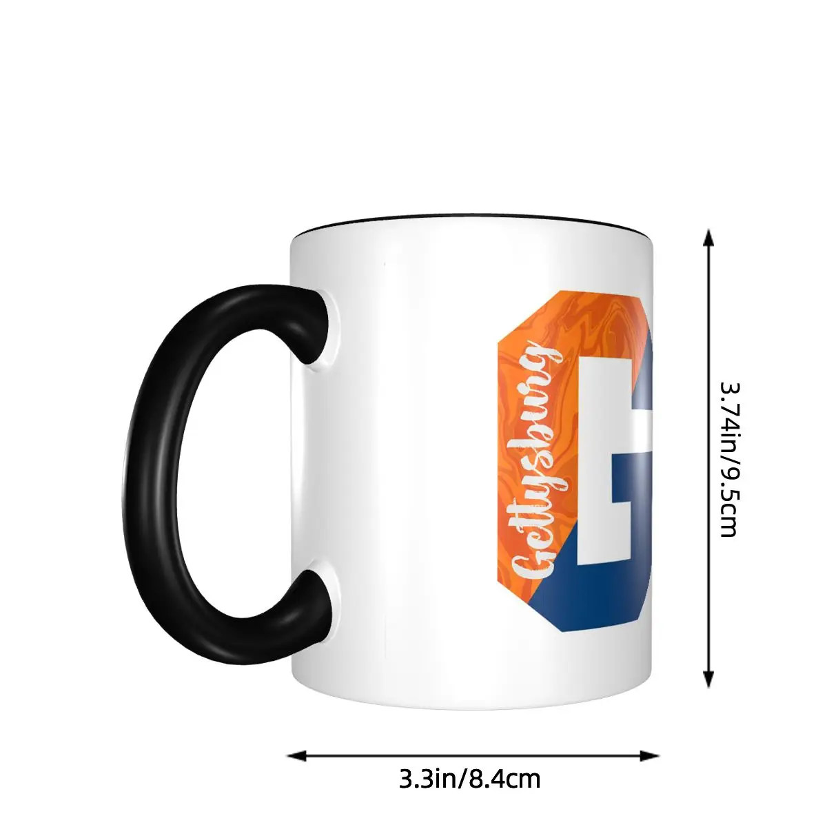 Gettysburg G Split Mug Funny Ceramic Coffee Cups Tea Mugs Milk Cup Drinkware Gift for Woman Man
