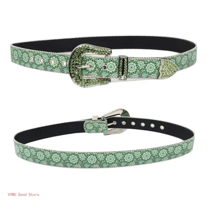 

Sexy Waist Belt Jeans Belt PU Studded Diamante Belt Casual Ceinture Punk Modern Belt Street Dance Crystal Belt