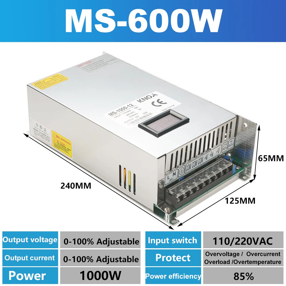 500W 600W 1000W 1500W 2000W Digital Display Adjustable Power Supply AC DC 12V15V24V36V48V High Performance Industrial Transforme image 3