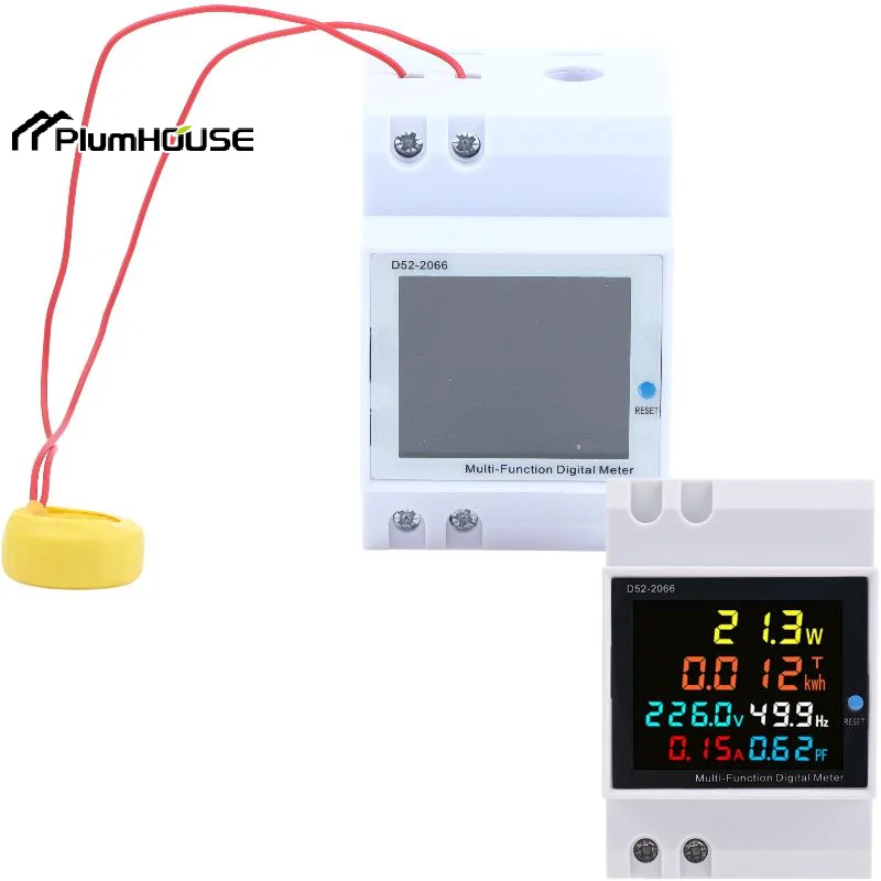 1Pcs AC250-450V AC40-300V 100A Electricity Usage Monitor Voltmeter Ammeter Watt Kwh Power Meter D52-2066 Din Rail Energy Meter