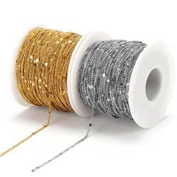 2meters Stainless Steel Chain Circular Pendants for Bracelets Anklet Jewelry Making DIY Accessories