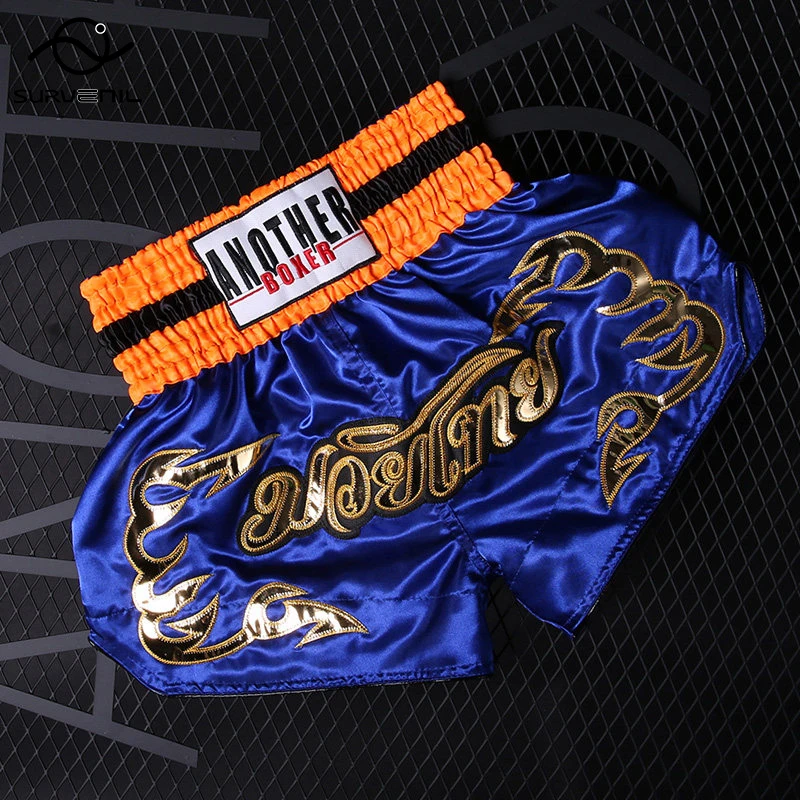 Muay Thai Shorts Embroidery Boxing Shorts Men Women Child Boy Girl Thaiboxing Grappling Kickboxing Training Cage Fighting Shorts