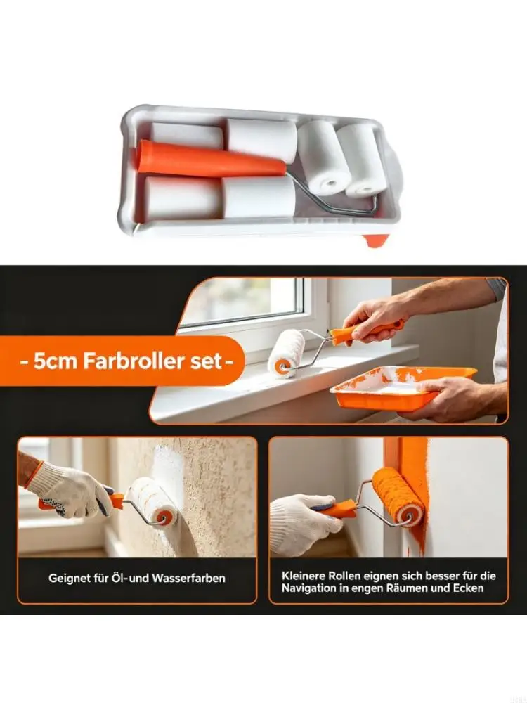 Handy 2 Inch Miniature Paint Roller Of 11 With Disposable Trays For Crafts