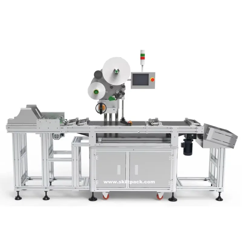 SKILT Automatic Plastic Bag Top Surface Labeling Machine with Feeder Printer