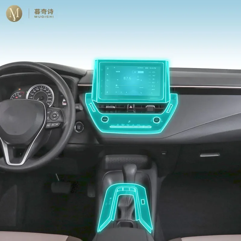 MUQSHI Car Interior center console Anti-scratch TPU transparent protective film Shift position Piano For Toyota Corolla 22-2024