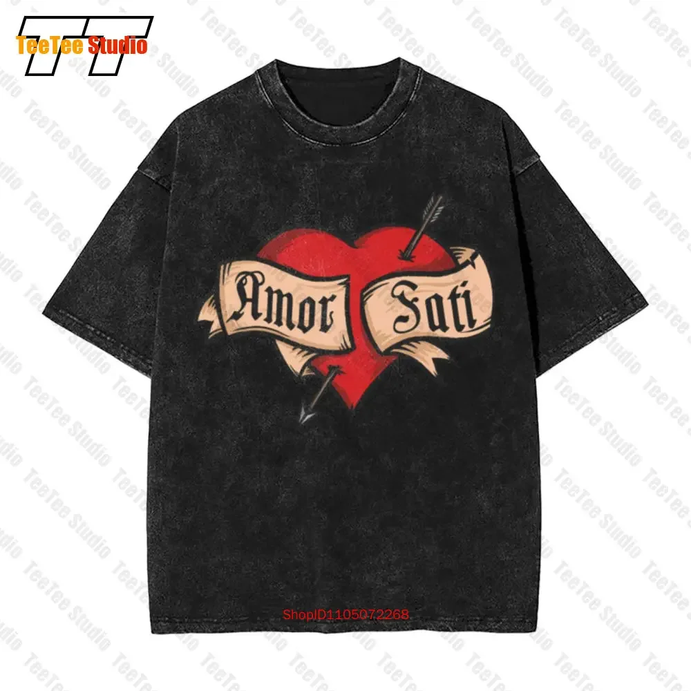 Amor Fati Heart Vintage Oversized T-Shirt For Philosophers Stoics And VFK6