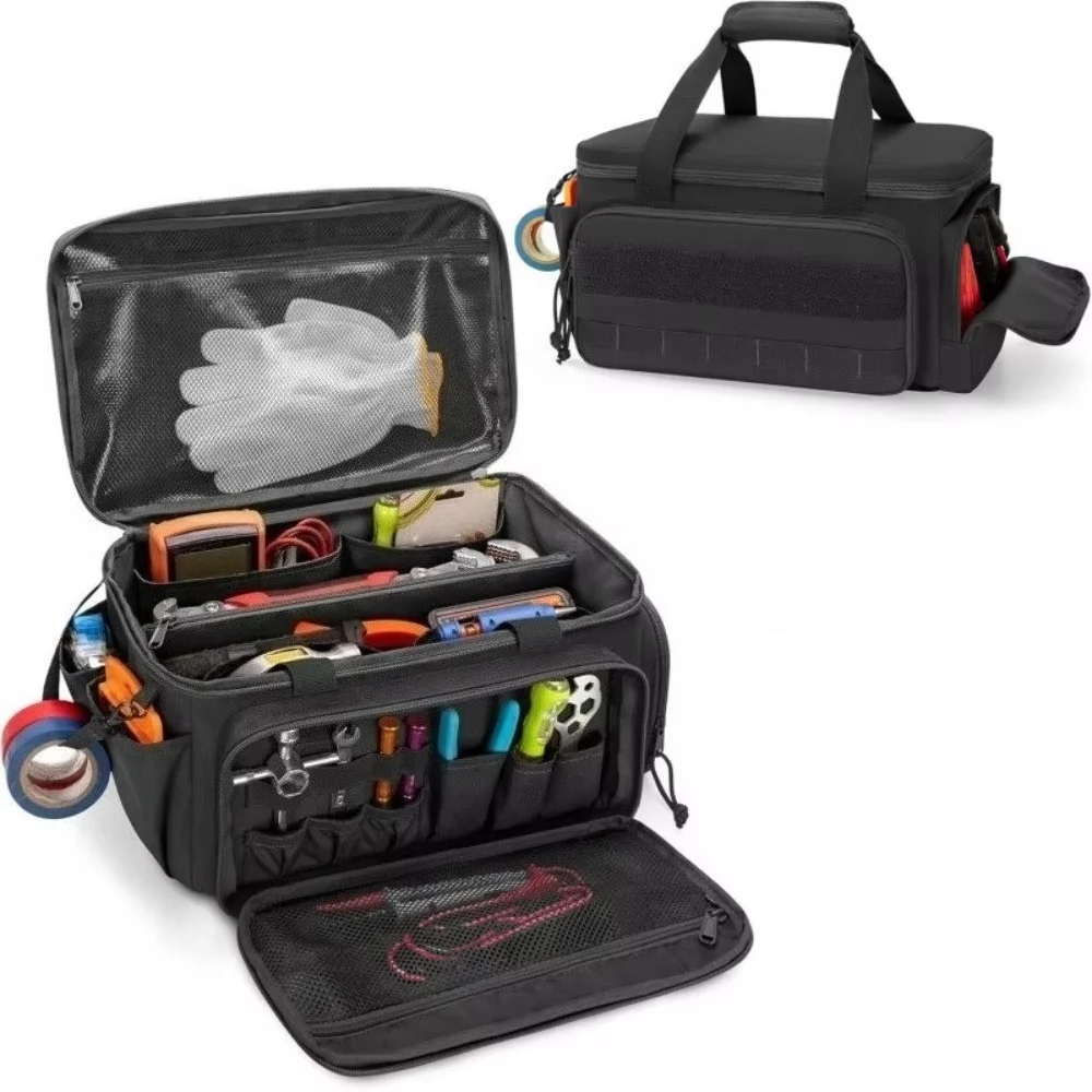 1PC Heavy Duty Tactical Tool Bag Non-Slip Base Multipurpose Work Organizer for Handyman,Carpenter,Durable Portable Tool Storage