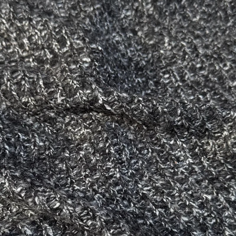 

Gray Melange Chunky Knit Yarn Fabric Designer Soft Cozy for Sweater Skirt Pullover Sofa Handmade Sewing DIY Home Craft Material