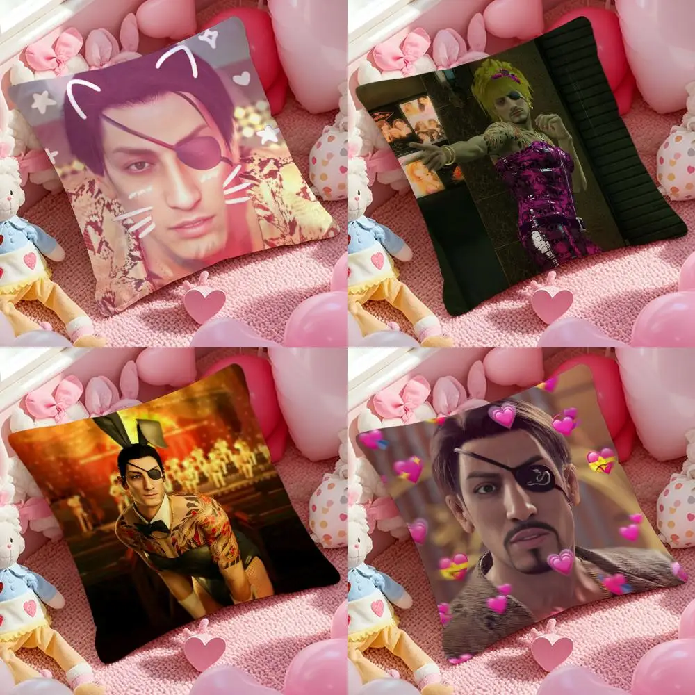 الحب G-Goro Majima Y-Yakuza كيس وسادة لينة أفخم النسيج الوجهين غطاء الوسادة المطبوعة الشتاء الدافئ أريكة كيس وسادة