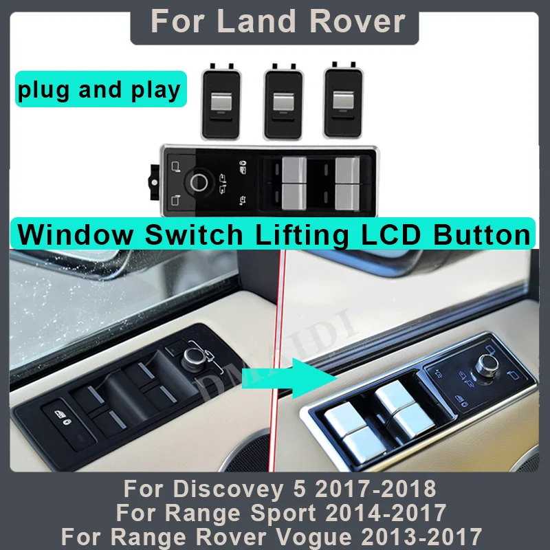 For Range Rover Vogue Discovey 5 2014-2018 Sport Window Keys Window Switch Lifting LCD Button Plug And Play