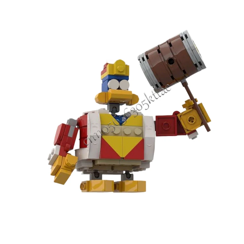 197PCS MOC Famous Anime Series Character Duck With Hammer Model Building Blocks DIY Assembly Bricks Toy For Kid Christmas Gifts