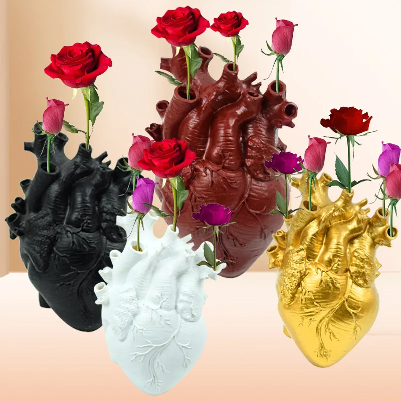 Hot Heart Shaped Flower Vase Decoration for Living Room TV Cabinet Study Room Office Desk Vase Decoration