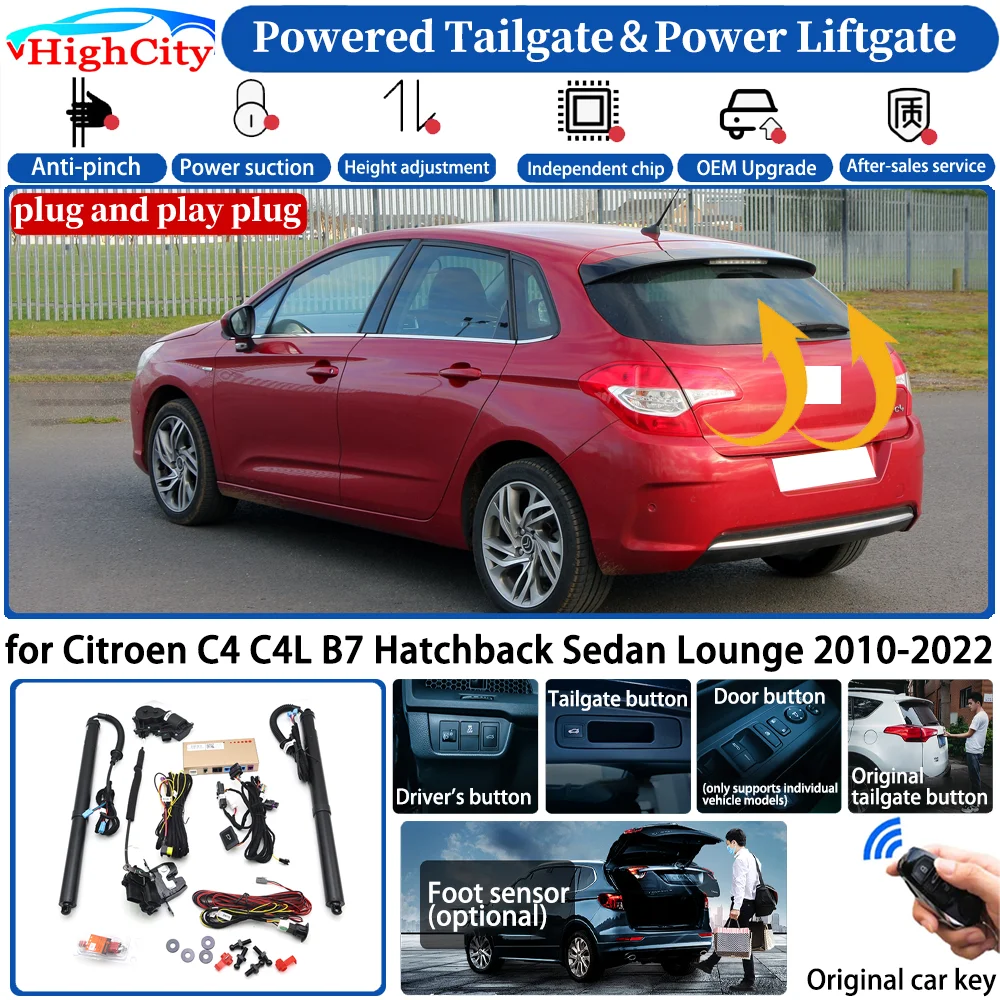 for Citroen C4 C4L B7 Hatchback Sedan Lounge 2010-2022 Car Automatic Smart Powered Tailgate Power Liftgate System Trunk Lift Kit