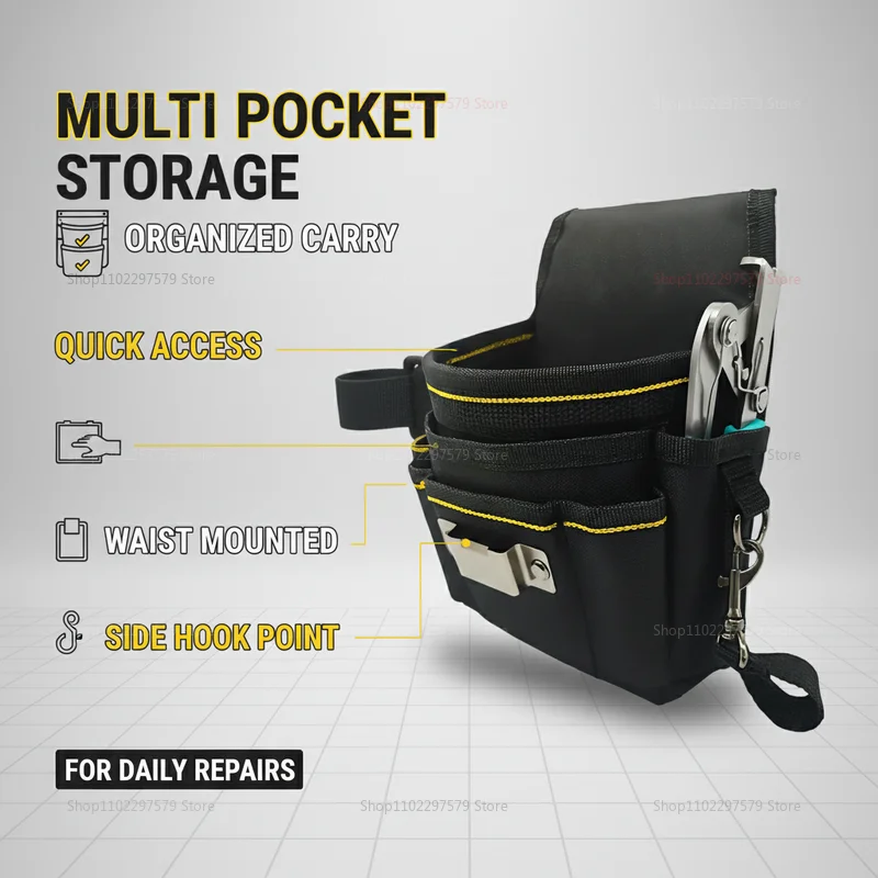 Professional Electrician Tool Bag Belt Oxford Cloth Waterproof Tool Belt Holder Kit Pockets Convenient Tool Bag with Waist Belt