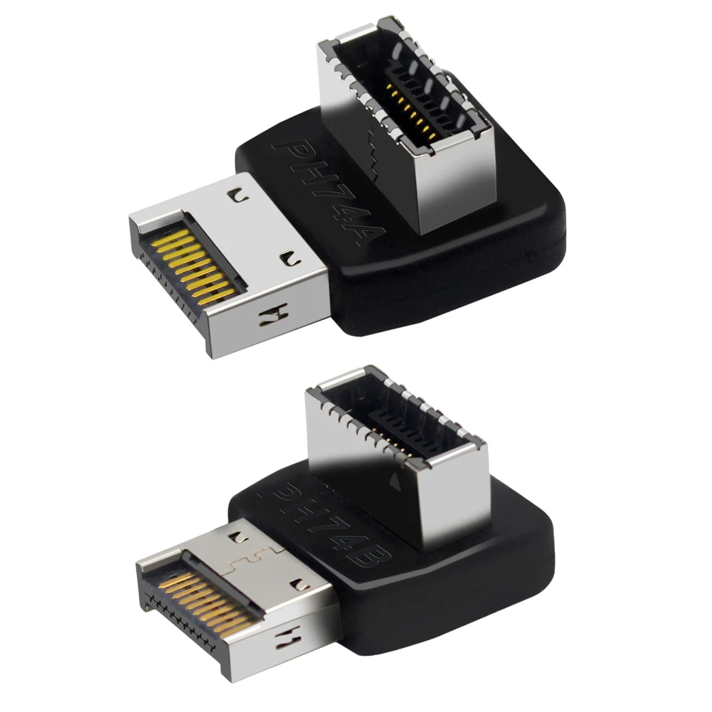 USB 3.1 Type E 90 Degree Converter USB Front Panel Adapter Vertical Type E Header Converter for Computer Motherboard