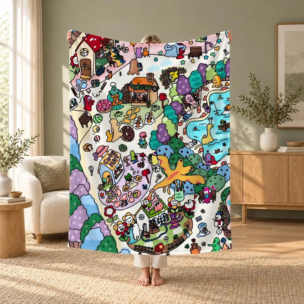 Art soupsoup Throw Flannel Throw Blanket for Travel & Office, Warm Outdoor Custom Bedspread, Ideal Gift