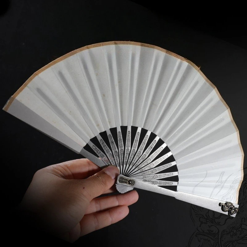 

EDC Titanium Alloy Folding Fan Chinese Style 5 Inch Metal Kung Fu Fan Chinese Men's Tai Chi EDC Tools