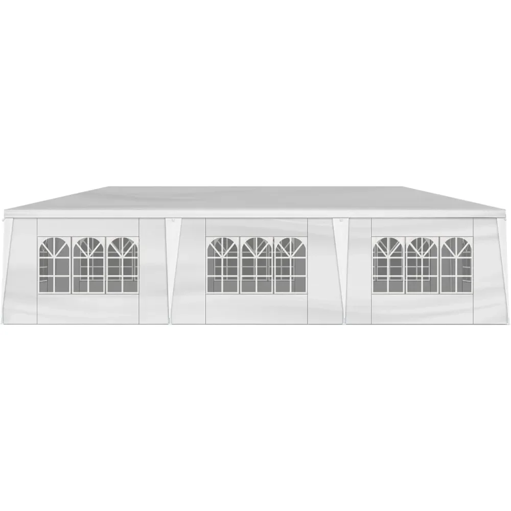 pavilion,10x30FT Outdoor White Party Wedding Tent Canopy Waterproof Camping Gazebo BBQ Shelter Pavilion Heavy Duty,