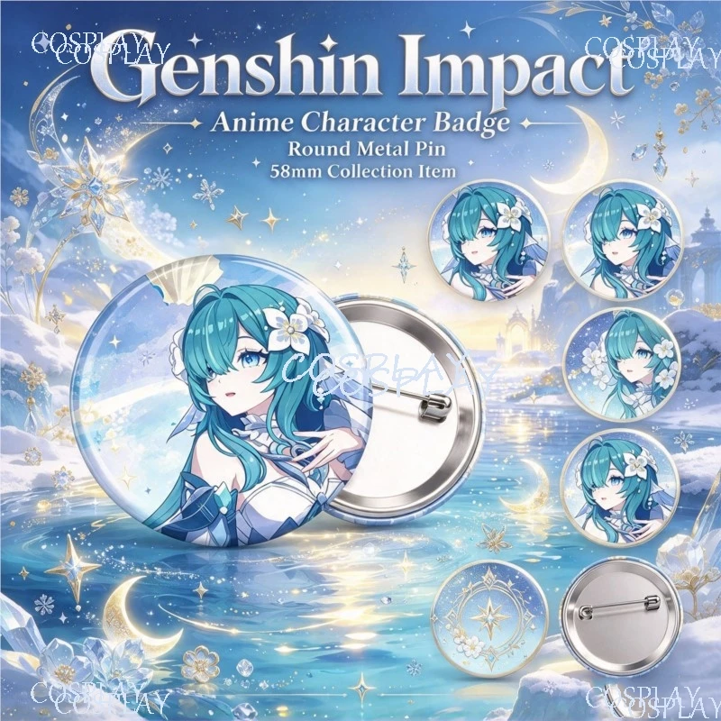 Genshin Impact Sudden Snow Series Badge Vodyanitsa Odette Ronova Brooch Pin Anime Itabag Ornament Collectible Badge