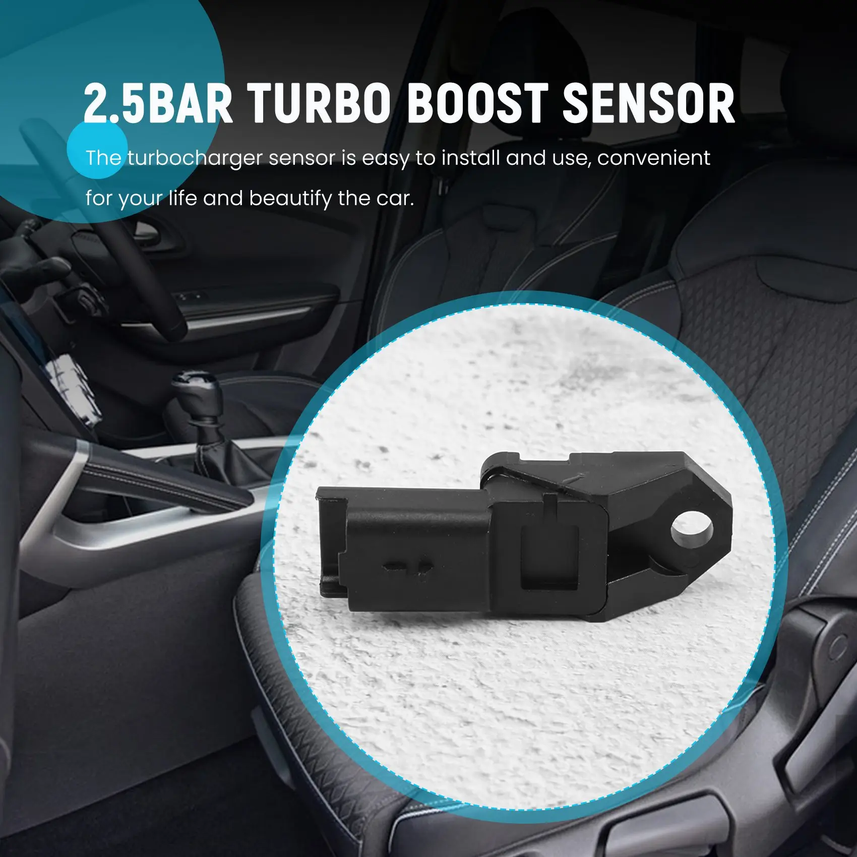 

2.5BAR Manifold Turbo Boost Pressure MAP Sensor For 2004-2014 1007 206 307 407 CC SW 607 807 1.6 2.0 HDI 9639469280 1231