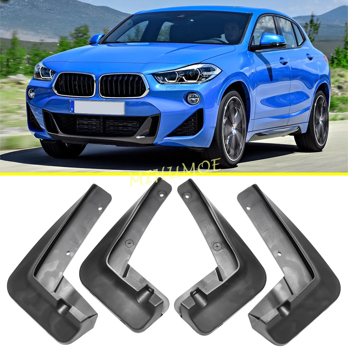 4Pcs Mud Flaps For BMW X2 (F39) 2018-2023 Mudflaps Splash Proof Guards Front & Rear Fender Car Accessories