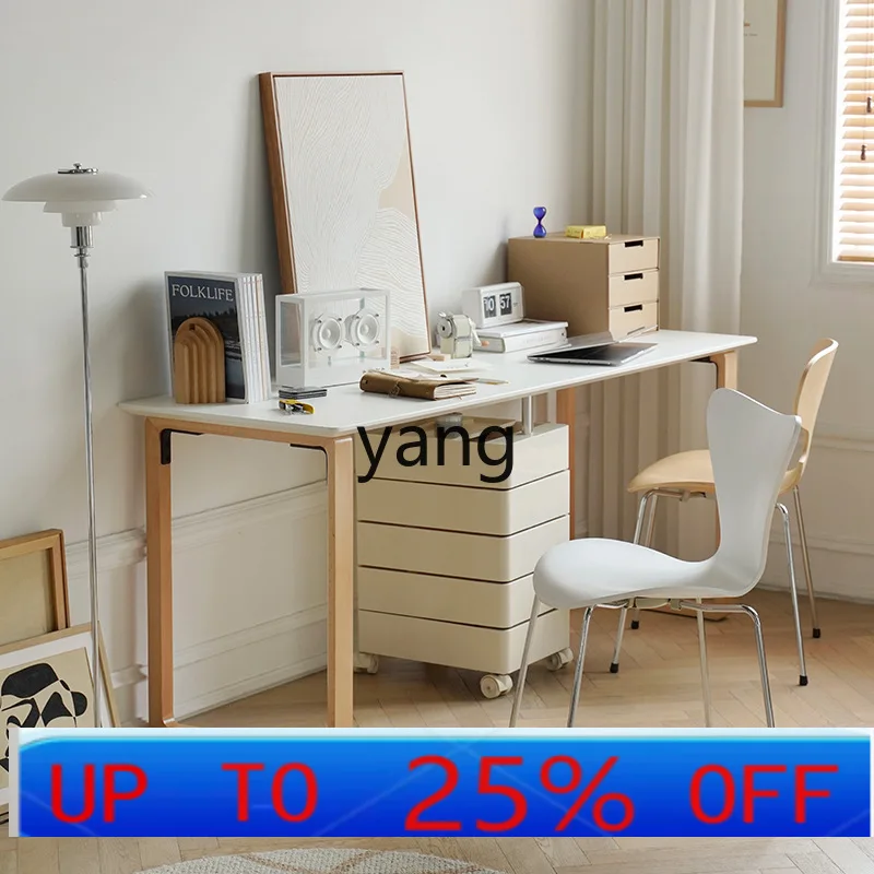 LMM very simple solid wood modern double small apartment household white learning computer desk