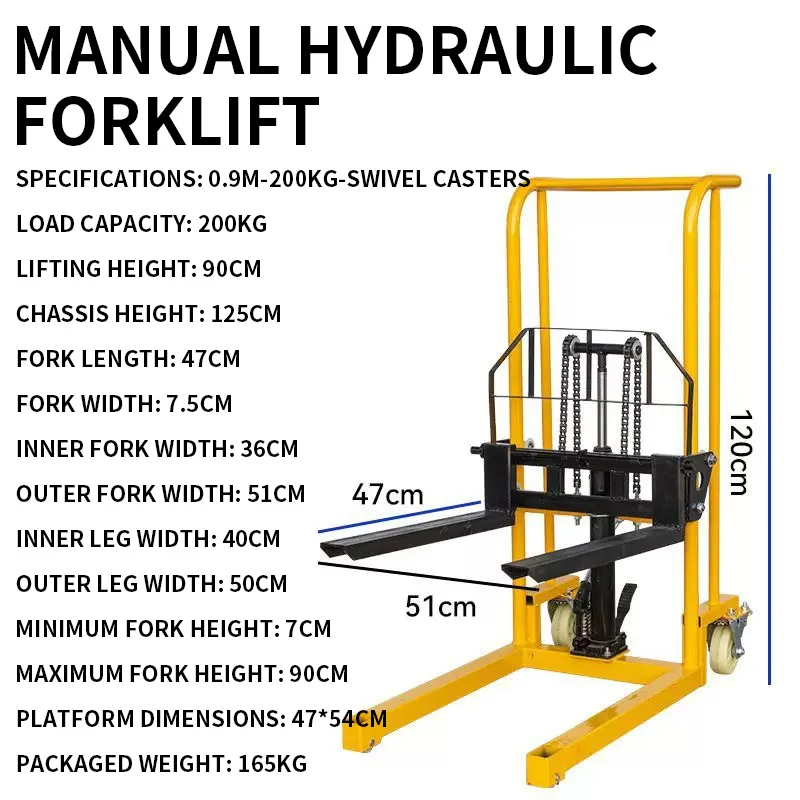 200KG/260KG Hydraulic Material Lift, Maximum Lifting Height 90 Cm, Pallet Stacking Forklift, Portable Platform(Customized)