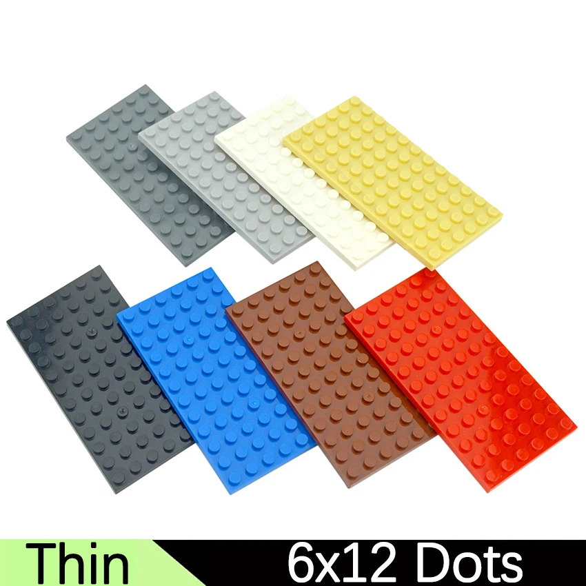 6Pcs 6x12 Dots Thin Base Plate Building Blocks Baseplate Create Classic MOC Bricks Construction Parts Compatible With 3028 Toys